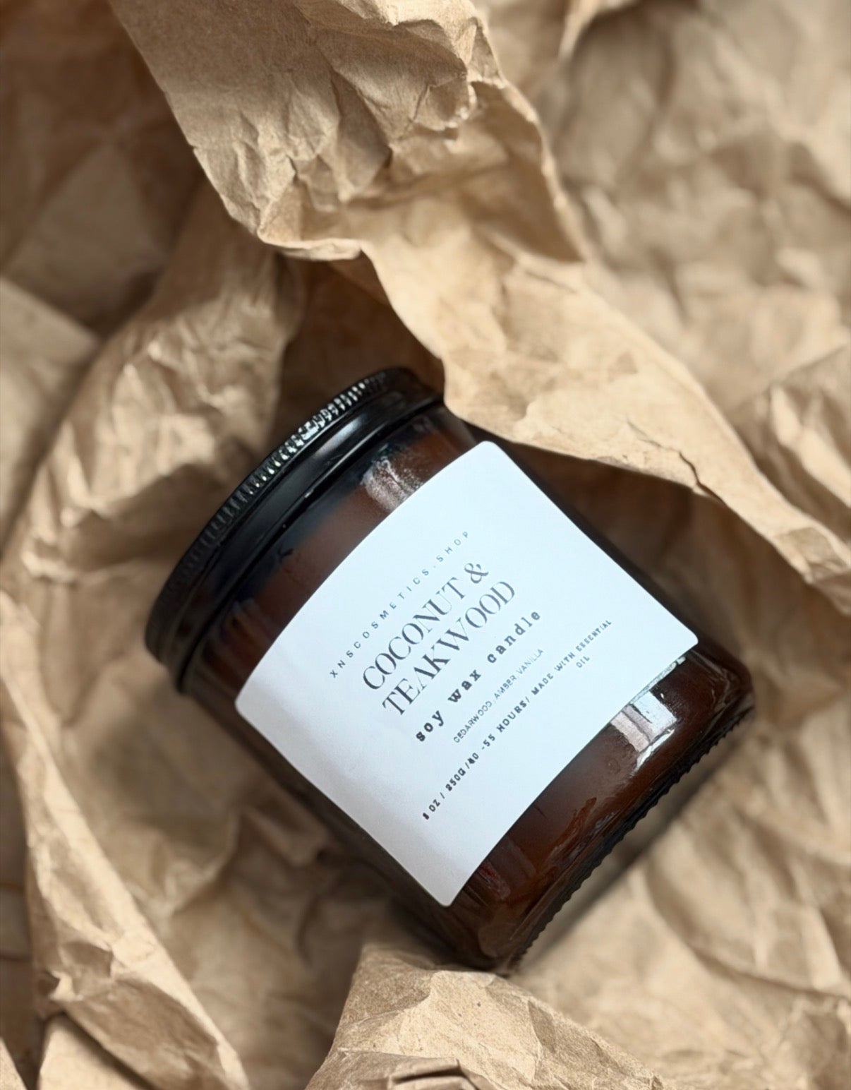 COCONUT +TEAKWOOD SOY WAX CANDLE